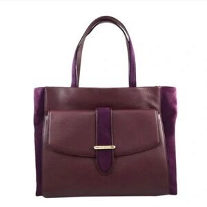 Kate Spade Roselyn Hunts Place wine suede leather tote bag